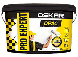 Oskar Pro Expert Opac, Бяла миеща се боя за професионалисти, супер-бяла, лесна за нанасяне, без дири и неравности
