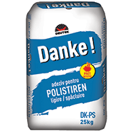 Danke! Adeziv pentru polistiren, Cement based adhesive and spatula mass for the adhesion and filling of expanded polystyrene plates